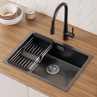 Cecipa Max - Küchenspüle aus Edelstahl 60 x 44 cm. Mit anthrazitschwarzer Abtropffläche Cecipa Max - Küchenspüle aus Edelstahl 60 x 44 cm. Mit anthrazitschwarzer Abtropffläche von CECIPA MAX