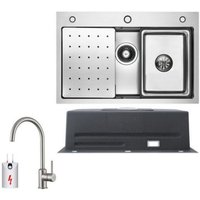 Küchenspüle aus Edelstahl 70x45cm Gebürstete Mit Abtropffläche + Niederdruck-Küchenarmatur Gebürstete Küche Wasserhahn Hohe 430MM Küchenspüle aus Edelstahl 70x45cm Gebürstete Mit Abtropffläche + Niederdruck-Küchenarmatur Gebürstete Küche Wasserhahn Hohe 430MM von CECIPA MAX