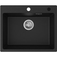 Cecipa Max - Spülbecken Granit, 55 x 45 cm Küchenspüle aus Granit, 1 Becken Einbauspüle Granitspüle, 80% Quarzsand Küchenspüle (ohne Seifenspender) von CECIPA MAX