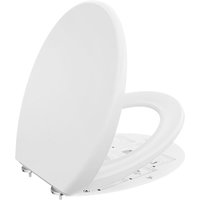 WC-Sitz Toilettensitz mit Absenkautomatik, Duroplast Quick-Release WC-Sitz Typ O, belastbar bis 250 kg - Weiß von CECIPA MAX