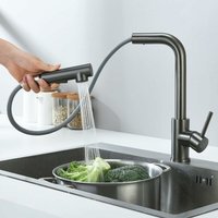 Cecipa - Hochdruck Küchenarmatur mit Brause , Wasserhahn Küche Ausziehbar, Mischbatterie Küche mit 2 Strahlarten, Einhebel Spültischarmatur Edelstahl von CECIPA