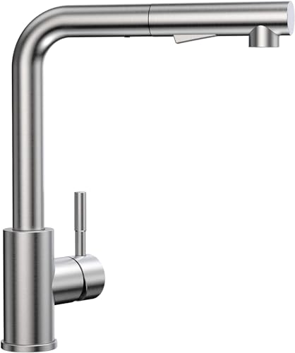 CECIPA Wasserhahn Küche Ausziehbar, Küchenarmatur mit Brause, Einhebel Mischbatterie für Küche mit 2 Strahlarten, Spültischarmatur Küche Edelstahl 360° Drehbar, Armatur Küche Hochdruck Abnehmbarer von CECIPA