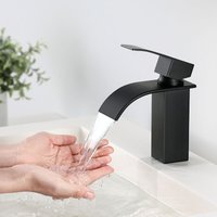 Waschtischarmatur Wasserhahn Bad Armatur Einhebelmischer Mischbatterie Waschbeckenarmatur für Badezimmer Waschbecken, Schwarz - Cecipa von CECIPA