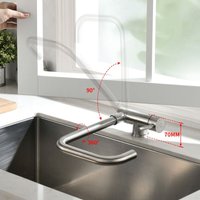 Hochdruck Küchenarmatur Klappbar Wasserhahn für Küche Umklappbar Chrom Spültischarmatur 360 ° Drehbar Regulierbares Heißes und kaltes Wasser von CECIPA