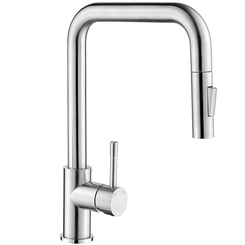 CECIPA Wasserhahn Küche, Küchenarmatur mit Brause Ausziehbar, Mischbatterie Küche mit 2 Strahlarten, Armatur Küche 360° Schwenkbar, Küchenarmaturen Spültischarmatur, Kitchen Tap, Edelstahl von CECIPA