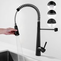 Black Spring Küchenmischbatterie mit 3 Wasserauslassmodi – Spültischarmatur mit ausziehbarer Brause, 360° schwenkbarer Küchenhahn - Cecipa Black Spring Küchenmischbatterie mit 3 Wasserauslassmodi – Spültischarmatur mit ausziehbarer Brause, 360° schwenkbarer Küchenhahn - Cecipa von CECIPA