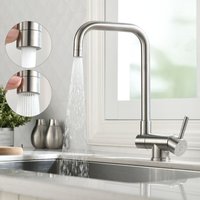 Cecipa - Hochdruck Küchenarmatur Klappbar Wasserhahn für Küche Umklappbar Chrom Spültischarmatur 360 ° Drehbar Regulierbares Heißes und kaltes Wasser von CECIPA