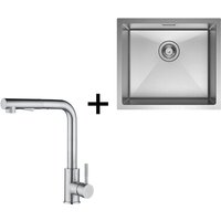 Cecipa - Edelstahlspüle 5044CM Küchenspüle Unterbauwaschbecken gebürstete + 31cm Küchenarmatur ausziehbarer Küchenarmatur von CECIPA