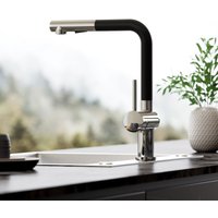 Küchenarmatur Wasserhahn Küche ausziehbar mit 2 Strahlarten Hochdruck 360° drehbar Spültischarmatur mit Brause, Schwarz + Chrom Küchenarmatur Wasserhahn Küche ausziehbar mit 2 Strahlarten Hochdruck 360° drehbar Spültischarmatur mit Brause, Schwarz + Chrom von CECIPA