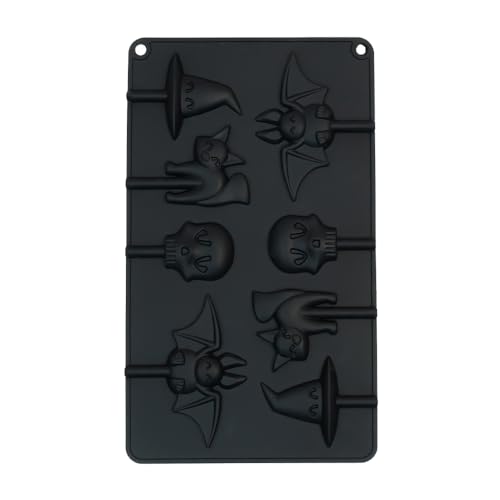 CÉCOA Halloween – Silikonform mit 8 verschiedenen Lutschern – 100 % hochwertiges Silikon – antihaftbeschichtet – garantiert BPA-frei – perfektes Kochen und einfaches Herausnehmen. von CECOA