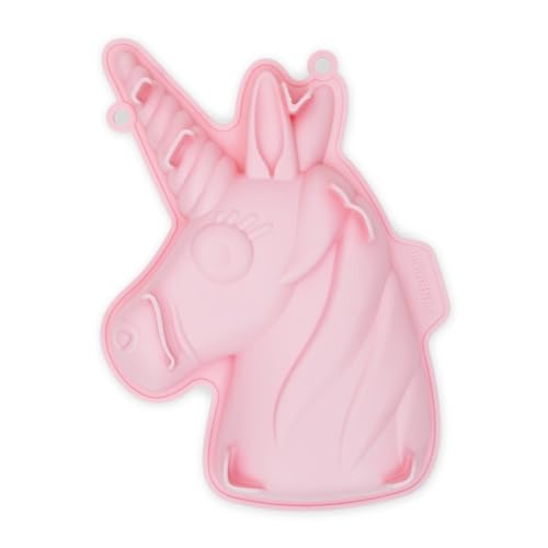 CECOA Kuchenform Einhorn in 3D 26 cm / 100 % Silikon, hohe Qualität, Antihaftbeschichtung, garantiert BPA-frei / perfektes Backen, leicht aus der Form zu lösen von CÉCOA