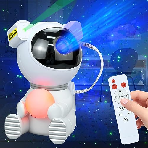 Astronauten LED Galaxy Projektor Sternenhimmel Nachtlicht, Sitzend Astronaut LED Sternenprojektor mit Nebel,Timer & Fernbedienung Kinder und Erwachsene Geschenke für Schlafzimmer und Deckenprojektor von CECOMBINE