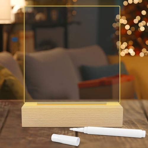 LED Kreative DIY Lampe, DIY Schreiben Löschbar Nachtlicht mit löschbarer Stift, Personalisiertes Nachtlicht für Babys, LED Kinder Nachttischlampe für Kindertag Geschenk, Available as Memo,Quadrat von CECOMBINE