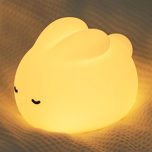 Nachtlicht kinder, Kaninchen Led Nachttischlampe Nachtlicht USB Silikon Stilllicht kinder Dimmbar Tragbar Touch Lampe für Babyzimmer Kinderzimmer Deko Schlaflicht Baby Füttern Geburtstag Geschenk von CECOMBINE