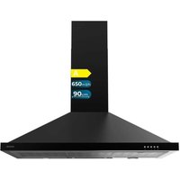 Bolero flux Pyramidenhaube pm 906500 schwarz a de 90cm de breit, schwarz lackiert, Absaugung 650m3/h, Motor 165w, Klasse a, mechanische Steuerung, 3 von CECOTEC