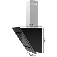 Cecotec - Dekorative Dunstabzugshaube Bolero flux dt 608002 Glas schwarz a++ de 60cm de breit, Front aus schwarzem Glas, Kamin aus Edelstahl, Cecotec - Dekorative Dunstabzugshaube Bolero flux dt 608002 Glas schwarz a++ de 60cm de breit, Front aus schwarzem Glas, Kamin aus Edelstahl, von CECOTEC