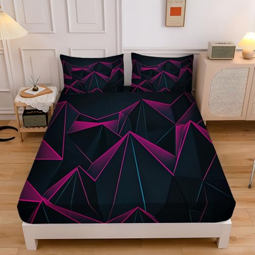 Abstrakte Berge Spannbettlaken 140x200cm Verdickter Bettlaken 30cm Extra Tiefe Tasche, Geometrisch Streifen Elastisch Spannbetttuch Weich und Atmungsaktiv für Boxspringbett Schwarz Abstrakte Berge Spannbettlaken 140x200cm Verdickter Bettlaken 30cm Extra Tiefe Tasche, Geometrisch Streifen Elastisch Spannbetttuch Weich und Atmungsaktiv für Boxspringbett Schwarz von CEDNXOER