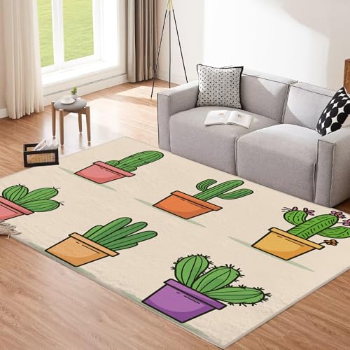 CEDNXOER Cartoon-Kaktus Teppich Wohnzimmer 240x340cm, Kurzflor Weich rutschfest Waschbare Teppiche, Grüne Pflanzen Deko Teppich Größe Bettvorleger Schlafzimmer Kinderzimmer 240x340cm CEDNXOER Cartoon-Kaktus Teppich Wohnzimmer 240x340cm, Kurzflor Weich rutschfest Waschbare Teppiche, Grüne Pflanzen Deko Teppich Größe Bettvorleger Schlafzimmer Kinderzimmer 240x340cm von CEDNXOER