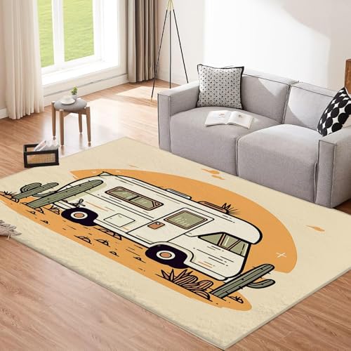 CEDNXOER Cartoon Wohnmobil Teppich Wohnzimmer 160x230cm, Kurzflor Weich rutschfest Waschbare Teppiche, Wüste Kaktus Deko Teppich Größe Bettvorleger Schlafzimmer Kinderzimmer 160x230cm CEDNXOER Cartoon Wohnmobil Teppich Wohnzimmer 160x230cm, Kurzflor Weich rutschfest Waschbare Teppiche, Wüste Kaktus Deko Teppich Größe Bettvorleger Schlafzimmer Kinderzimmer 160x230cm von CEDNXOER