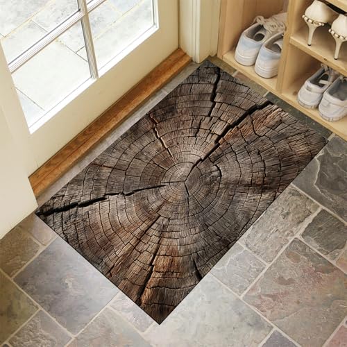 CEDNXOER Eingangsteppich Baumstamm Querschnitt Jahresringe Fußmatte Innen, rutschfeste Dauerhaft Anlage Fußmatte, Waschbar Schmutz Widerstehen Braun Türmatte Für Haustür Eingang 80x120 cm CEDNXOER Eingangsteppich Baumstamm Querschnitt Jahresringe Fußmatte Innen, rutschfeste Dauerhaft Anlage Fußmatte, Waschbar Schmutz Widerstehen Braun Türmatte Für Haustür Eingang 80x120 cm von CEDNXOER