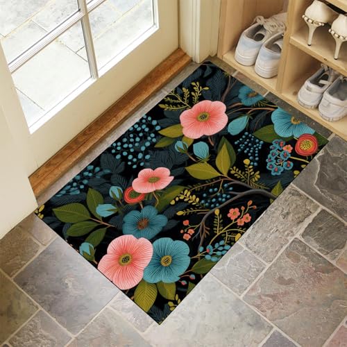 CEDNXOER Eingangsteppich Blütenblatt Fußmatte Innen, rutschfeste Dauerhaft Landschaft Blumen Pflanzen Fußmatte, Waschbar Schmutz Widerstehen Olivgrün Türmatte Für Haustür Eingang 80x120 cm CEDNXOER Eingangsteppich Blütenblatt Fußmatte Innen, rutschfeste Dauerhaft Landschaft Blumen Pflanzen Fußmatte, Waschbar Schmutz Widerstehen Olivgrün Türmatte Für Haustür Eingang 80x120 cm von CEDNXOER