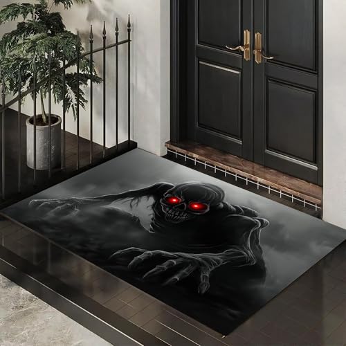 CEDNXOER Eingangsteppich Horror Teufel Fußmatte Innen, rutschfeste Dauerhaft Rote Augen Zombies Fußmatte, Waschbar Schmutz Widerstehen Schwarz Türmatte Für Haustür Eingang 80x120 cm CEDNXOER Eingangsteppich Horror Teufel Fußmatte Innen, rutschfeste Dauerhaft Rote Augen Zombies Fußmatte, Waschbar Schmutz Widerstehen Schwarz Türmatte Für Haustür Eingang 80x120 cm von CEDNXOER