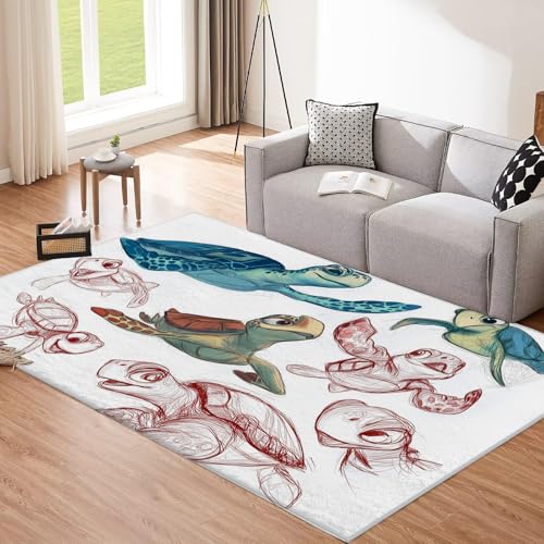 CEDNXOER Elfenbein Teppich Wohnzimmer 50x80cm rutschfest Kurzflor Schlafzimmer Hundeteppiche, Cartoon-Schildkröte Handgezeichnete Tiere Waschbar Bettvorleger pflegeleicht Teppiche für Büro CEDNXOER Elfenbein Teppich Wohnzimmer 50x80cm rutschfest Kurzflor Schlafzimmer Hundeteppiche, Cartoon-Schildkröte Handgezeichnete Tiere Waschbar Bettvorleger pflegeleicht Teppiche für Büro von CEDNXOER