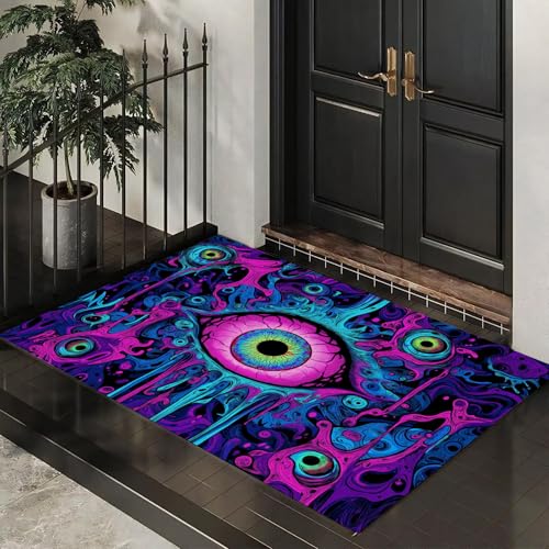 CEDNXOER Fußmatte für den Inne, 45x75 cm, rutschfeste Willkommens Halloween-Fußmatten, Psychedelisch Augen waschbare Bodenmatte, Fantasiewesen, Türvorleger für den Eingangsbereich CEDNXOER Fußmatte für den Inne, 45x75 cm, rutschfeste Willkommens Halloween-Fußmatten, Psychedelisch Augen waschbare Bodenmatte, Fantasiewesen, Türvorleger für den Eingangsbereich von CEDNXOER