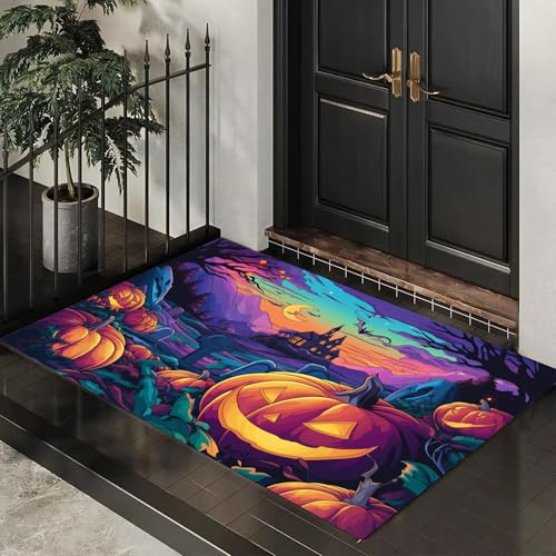 CEDNXOER Fußmatte für den Inne, 50x70 cm, rutschfeste Willkommens Halloween-Fußmatten, Geister Berge Kürbisse waschbare Bodenmatte, Horror Spukhaus, Türvorleger für den Eingangsbereich CEDNXOER Fußmatte für den Inne, 50x70 cm, rutschfeste Willkommens Halloween-Fußmatten, Geister Berge Kürbisse waschbare Bodenmatte, Horror Spukhaus, Türvorleger für den Eingangsbereich von CEDNXOER