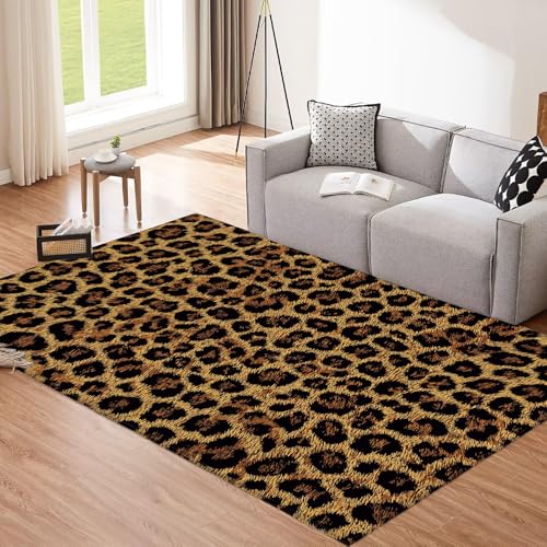 CEDNXOER Karamell Waschbarer Teppich Wohnzimmer, 50x80cm,Braun Leopardenmuster Teppiche,Weich rutschfest Groß Tepich, Tiere Texturen Kurzflor Schlafzimmer Carpet, für Kinderzimmer CEDNXOER Karamell Waschbarer Teppich Wohnzimmer, 50x80cm,Braun Leopardenmuster Teppiche,Weich rutschfest Groß Tepich, Tiere Texturen Kurzflor Schlafzimmer Carpet, für Kinderzimmer von CEDNXOER