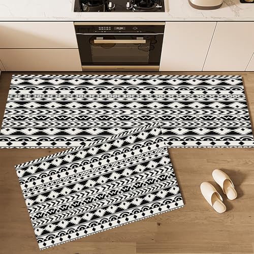 CEDNXOER Küchenteppiche rutschfest Schwarz Waschbar Bodenmatten-Set 2 Stück Geometrie Einfache Rautenform Anti-Ermüdungs-Stehläufer Für Eingangsbereich Flur Wäscherei, 40×60cm+40×120cm CEDNXOER Küchenteppiche rutschfest Schwarz Waschbar Bodenmatten-Set 2 Stück Geometrie Einfache Rautenform Anti-Ermüdungs-Stehläufer Für Eingangsbereich Flur Wäscherei, 40×60cm+40×120cm von CEDNXOER