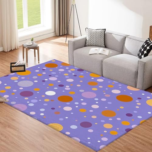 CEDNXOER Lavendel Teppich, 120x180cm Waschbare Große Wohnzimmer, Abstrakte Geometrie Teppiche für Schlafzimmer, Tupfen rutschfeste Low Pile Raumteppich für Küche Eingang Bad Kinderzimmer von CEDNXOER