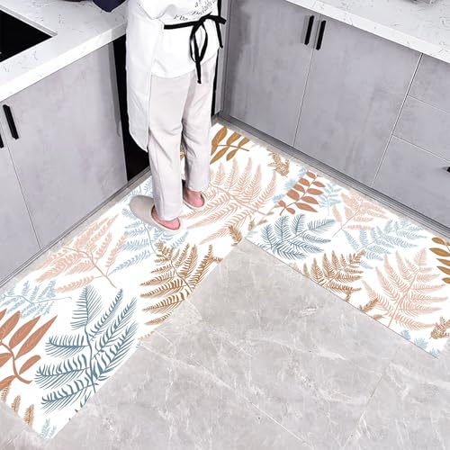 CEDNXOER Rutschfestes Küchenmatten Sets, Farne Blätter rutschfest Waschbar Pflegeleicht, 2 Teilige Küchenteppiche, Natur Pflanzen Teppich Runner Set, 40×60cm+40×120cm Bodenmatte für Küche CEDNXOER Rutschfestes Küchenmatten Sets, Farne Blätter rutschfest Waschbar Pflegeleicht, 2 Teilige Küchenteppiche, Natur Pflanzen Teppich Runner Set, 40×60cm+40×120cm Bodenmatte für Küche von CEDNXOER