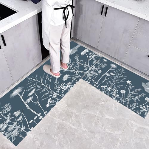 CEDNXOER Rutschfestes Küchenmatten Sets, Wildblumen Schmetterling rutschfest Waschbar Pflegeleicht, 2 Teilige Küchenteppiche, Natur Blumen Teppich Runner Set, 40×60cm+40×120cm Bodenmatte für Küche CEDNXOER Rutschfestes Küchenmatten Sets, Wildblumen Schmetterling rutschfest Waschbar Pflegeleicht, 2 Teilige Küchenteppiche, Natur Blumen Teppich Runner Set, 40×60cm+40×120cm Bodenmatte für Küche von CEDNXOER