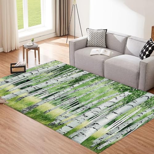 CEDNXOER Teppich Wohnzimmer, Abstrakt Birkenwald Mustern 50x80cm,Kurzflor Raumteppich Schlafzimmer Pflegeleicht und Extra Weich, Dichter Wald Schlafzimmerteppich für Küche Esszimmer Kinderzimmer CEDNXOER Teppich Wohnzimmer, Abstrakt Birkenwald Mustern 50x80cm,Kurzflor Raumteppich Schlafzimmer Pflegeleicht und Extra Weich, Dichter Wald Schlafzimmerteppich für Küche Esszimmer Kinderzimmer von CEDNXOER