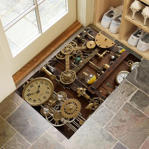 CEDNXOER Türmatten Waschbar 40x60 cm Retro-Getriebe, Anti-Rutsch Schmutzfang Bodenmatte, Lager Holzmaserung Innen Haustür Matten, Braun Absorbierende Low Profile Matte für Halle Eingang CEDNXOER Türmatten Waschbar 40x60 cm Retro-Getriebe, Anti-Rutsch Schmutzfang Bodenmatte, Lager Holzmaserung Innen Haustür Matten, Braun Absorbierende Low Profile Matte für Halle Eingang von CEDNXOER