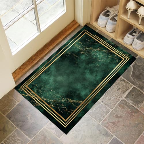 CEDNXOER Türmatten Waschbar 50x70 cm Elegante Streifen, Anti-Rutsch Schmutzfang Bodenmatte, Einfach Marmor Innen Haustür Matten, Dunkelgrün Absorbierende Low Profile Matte für Halle Eingang CEDNXOER Türmatten Waschbar 50x70 cm Elegante Streifen, Anti-Rutsch Schmutzfang Bodenmatte, Einfach Marmor Innen Haustür Matten, Dunkelgrün Absorbierende Low Profile Matte für Halle Eingang von CEDNXOER