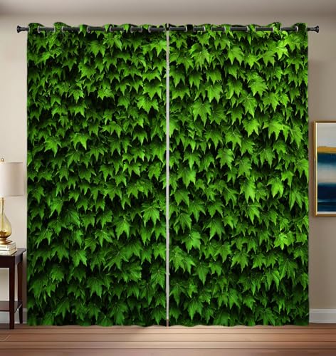 CEDNXOER Verdunklungsvorhänge mit ösen Gardinen Dicht Efeu 2er Set H 214 x B 132 cm Grün Vorhang Blickdicht mit Ösen, Natur Pflanzen Thermovorhang Kälteschutz Vorhänge Wohnzimmer Schlafzimmer CEDNXOER Verdunklungsvorhänge mit ösen Gardinen Dicht Efeu 2er Set H 214 x B 132 cm Grün Vorhang Blickdicht mit Ösen, Natur Pflanzen Thermovorhang Kälteschutz Vorhänge Wohnzimmer Schlafzimmer von CEDNXOER