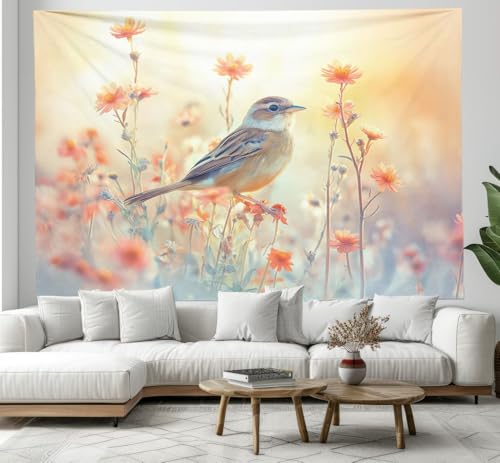 CEDNXOER Wandbehang Wandtuch Rote Blütenblätter, Wandteppich 100x150 cm Wildblumen Vögel Wall Tapestry Wanddeko für Schlafzimmer Wohnzimmer CEDNXOER Wandbehang Wandtuch Rote Blütenblätter, Wandteppich 100x150 cm Wildblumen Vögel Wall Tapestry Wanddeko für Schlafzimmer Wohnzimmer von CEDNXOER