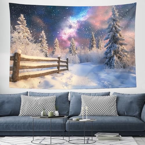 CEDNXOER Wandteppich Wald Wandtuch, Sternenhimmel Aurora Wandbehang Winterlandschaft Mikrofaser Tapisserie für Wohnzimmer Schlafzimmer Wohnheim Wanddeko 2 CEDNXOER Wandteppich Wald Wandtuch, Sternenhimmel Aurora Wandbehang Winterlandschaft Mikrofaser Tapisserie für Wohnzimmer Schlafzimmer Wohnheim Wanddeko 2 von CEDNXOER