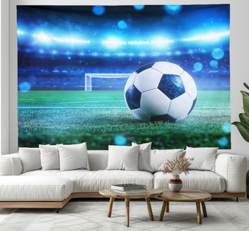 CEDNXOER Wandteppich mit Stadion Fußball,Ziel Hintergrund Tapisserie,ästhetisches Kunstwerk, 150×200cm Wandkunst für Party, Dekoration, Zuhause, Schlafzimmer, Wohnzimmer von CEDNXOER