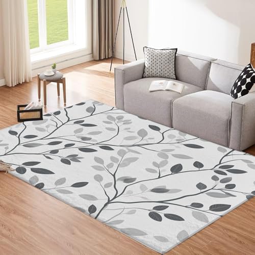 CEDNXOER Waschbarer Teppich Wohnzimmer Hellgrau 80x150cm Einfach Äste Abstrakt Pflanzen Kurzflor Teppich Klein Super Weich rutschfest Teppiche für Esszimmer Schlafzimmer CEDNXOER Waschbarer Teppich Wohnzimmer Hellgrau 80x150cm Einfach Äste Abstrakt Pflanzen Kurzflor Teppich Klein Super Weich rutschfest Teppiche für Esszimmer Schlafzimmer von CEDNXOER