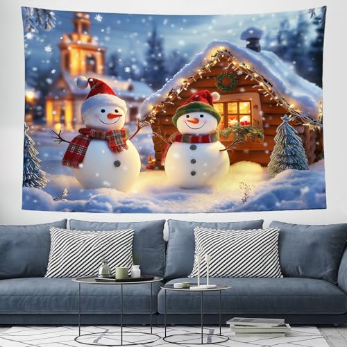 CEDNXOER Weihnachten Wandteppich Wall Hanging, Schneeflocke Schneemann Kiefernzweige Wandteppich Extra Großer Wandbehang Tapestry für Wohnzimmer Schlafzimmer Schlafsaal Dekorationen Veranda Hänge 5 CEDNXOER Weihnachten Wandteppich Wall Hanging, Schneeflocke Schneemann Kiefernzweige Wandteppich Extra Großer Wandbehang Tapestry für Wohnzimmer Schlafzimmer Schlafsaal Dekorationen Veranda Hänge 5 von CEDNXOER