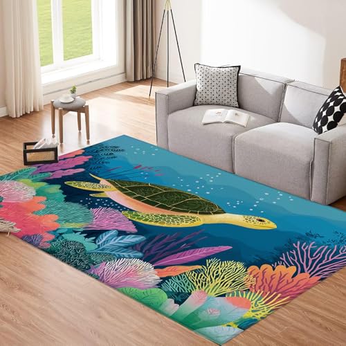 Teppich Zeichentrickfilm Unterwasserwelt Rutschfest Waschbar Teppiche, Koralle Druck Raumteppich für Schlafzimmer Kinderzimmer Esszimmer Kurzflor Blaugrün Wohnzimmer 240x340cm Schlafzimmerteppich Teppich Zeichentrickfilm Unterwasserwelt Rutschfest Waschbar Teppiche, Koralle Druck Raumteppich für Schlafzimmer Kinderzimmer Esszimmer Kurzflor Blaugrün Wohnzimmer 240x340cm Schlafzimmerteppich von CEDNXOER