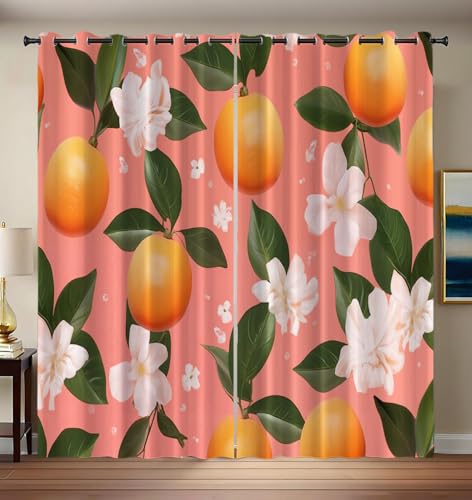 Verdunklungsvorhänge Koralle Vorhänge Blickdicht 2er Set 214 cm Lang,Pfirsich Orange Gardinen Ösen Abdunkelnde Wohnzimmer,Landschaft Blumen Fenster Gardine Verdunkelung Thermovorhang H 214 x B 132 cm Verdunklungsvorhänge Koralle Vorhänge Blickdicht 2er Set 214 cm Lang,Pfirsich Orange Gardinen Ösen Abdunkelnde Wohnzimmer,Landschaft Blumen Fenster Gardine Verdunkelung Thermovorhang H 214 x B 132 cm von CEDNXOER