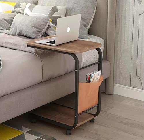 Betttisch, tragbarer Schreibtisch mit Rollen, mobiler Schreibtisch mit Verstellbarer Höhe, Schreibfläche zur Verwendung im Bett oder im Rollstuhl, Mobilitätshilfe, Sofabeistelltisch (Color : G) von CEEBUS