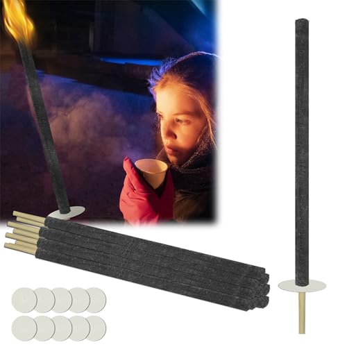CEEDIR 10 Stück Fackeln Brennzeit Natürlichem Wachsfackeln Fackeln 100 min für draußen Pechfackeln Fackel mit Extra Langem Griff Kinder Fackeln für Garten Outdoor Fackelwanderung Wanderung Feuerwerk von CEEDIR