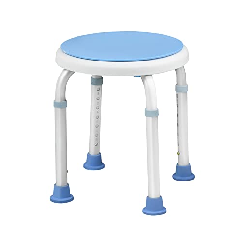 CEEDIR 360° Drehbar Duschhocker Duschstuhl Höhenverstellbar 36-51cm Duschhilfe Badsitz Duschhilfe Anti-Rutsch Füße Badehocker Duschsitz aus Alu und Kunststoff für Schwangere, Alter von CEEDIR
