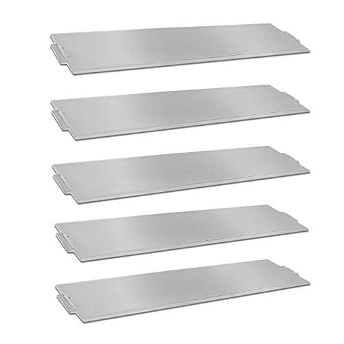 CEEDIR Rasenkante Metall 5m, Silber verzinkt Beeteinfassung Beetumrandung Mähkante, Rasenbleche Mähkante Metall Palisade, 5 Stück-Länge 100cm-Höhe 15cm von CEEDIR