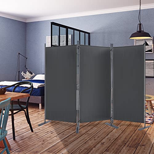 CEEDIR Raumteiler Trennwand 275 x 180cm 3-teilig Paravent Balkon Sichtschutz Stellwand Außen Verstellbar Sichtschutzwand klappbar mit Kabelbinder und Nägel für Balkon Büros Flexibilität Anthrazit von CEEDIR